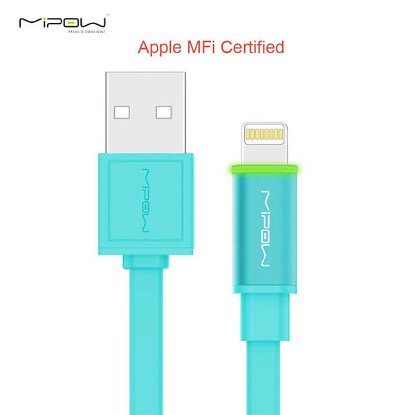 Cáp Mipow Glowsync Linghtning MFI Color