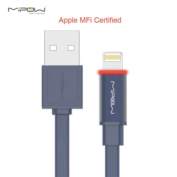 Cáp Mipow Glowsync Linghtning MFI Color