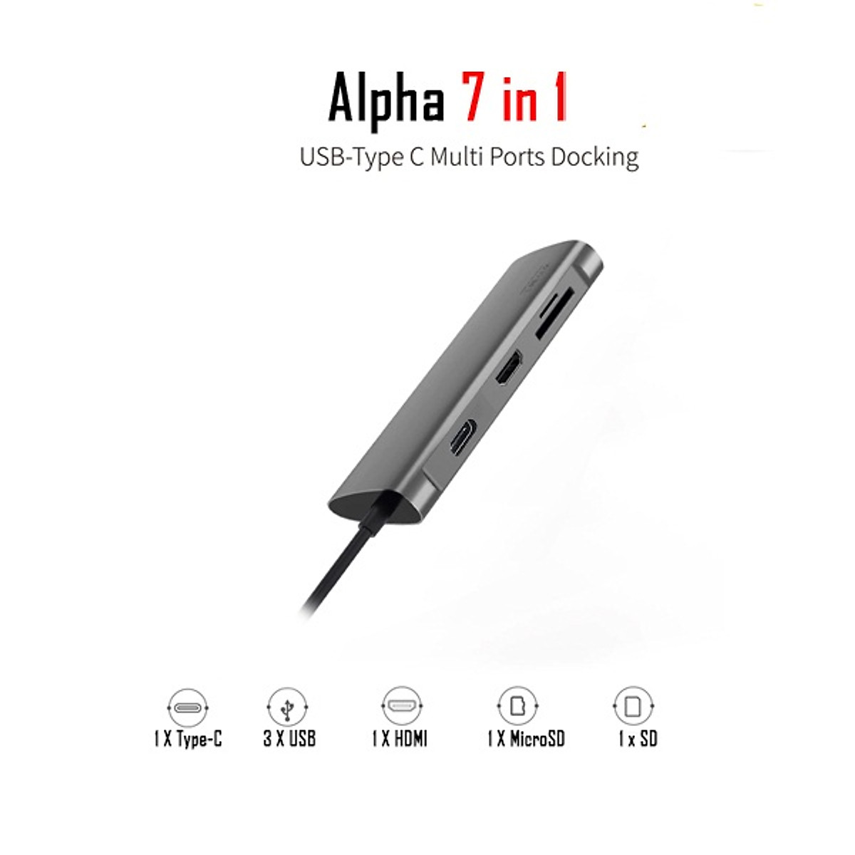 Cổng Chuyển WIWU ALPHA 7 IN1 TYPE C Hub A731HP
