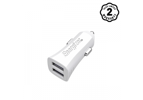 Sạc Ô tô 2 cổng Energizer UL 3.4A màu trắng - DCA2CUWH3