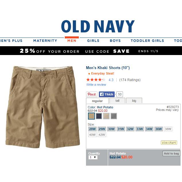 Quần lửng old navy