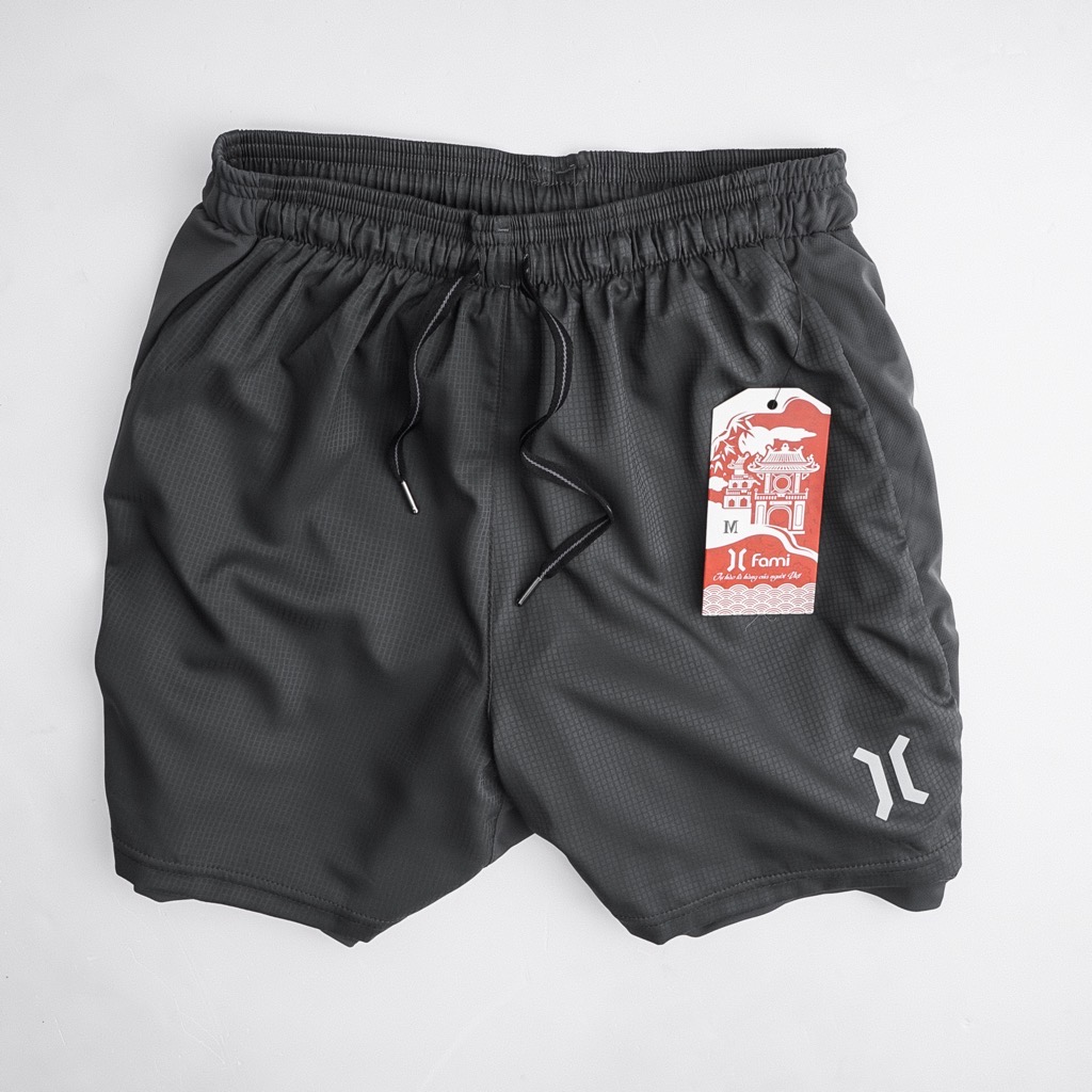 Quần đùi thể thao 2 lớp có lớp bó đùi chạy bộ cầu lông pickleball (có bigsize)