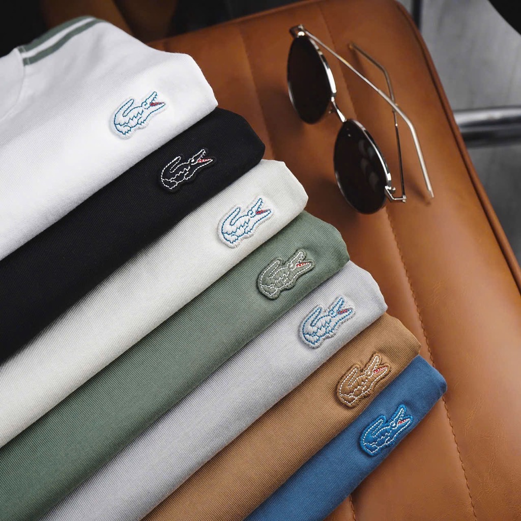 Áo thun coton lacoste mẫu mới 2025 màu trắng