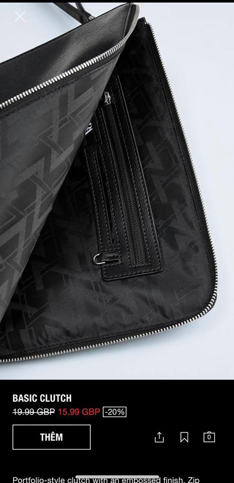 túi ZaRa basic clutch