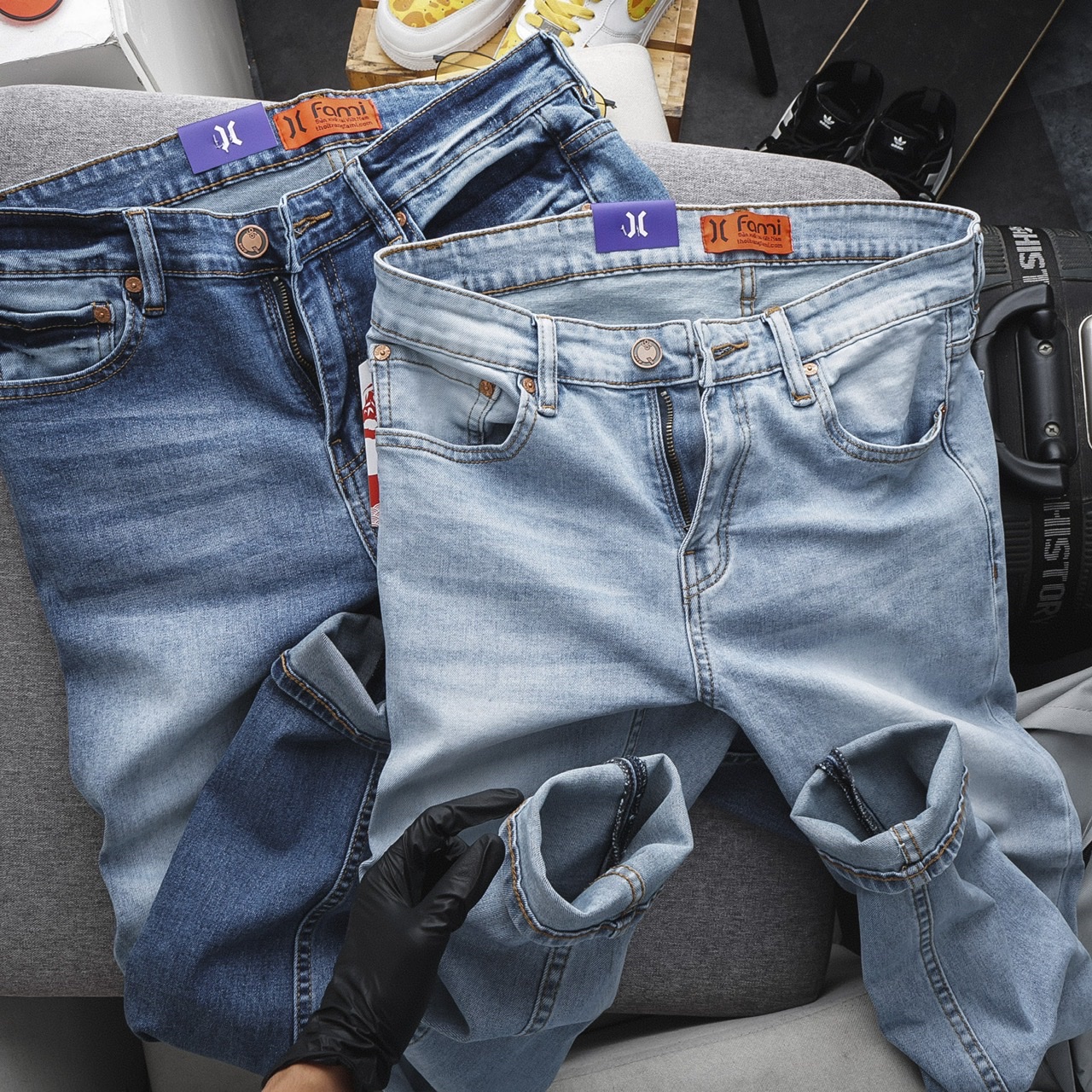 Quần jean Fami Wearlight slimfit, có bigsize