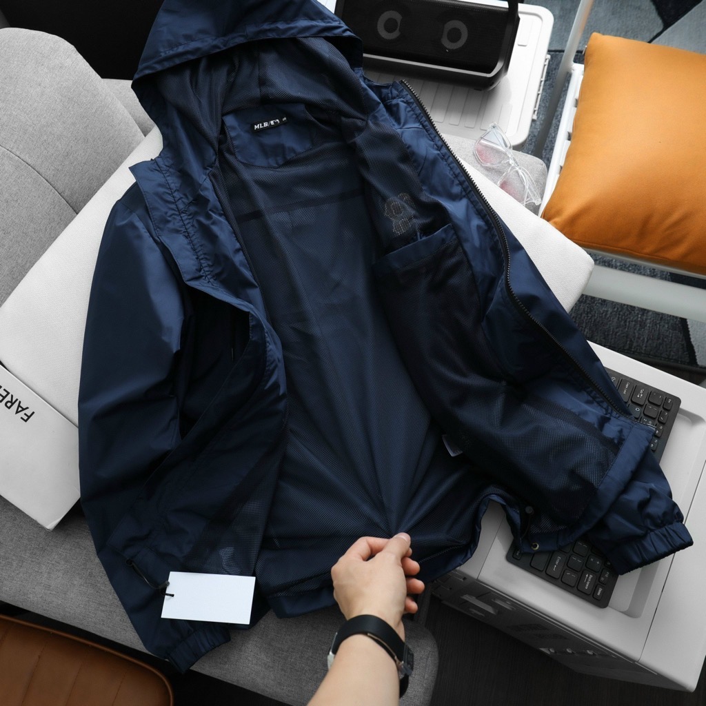 Áo khoác Nam MLB vải gió 2 lớp