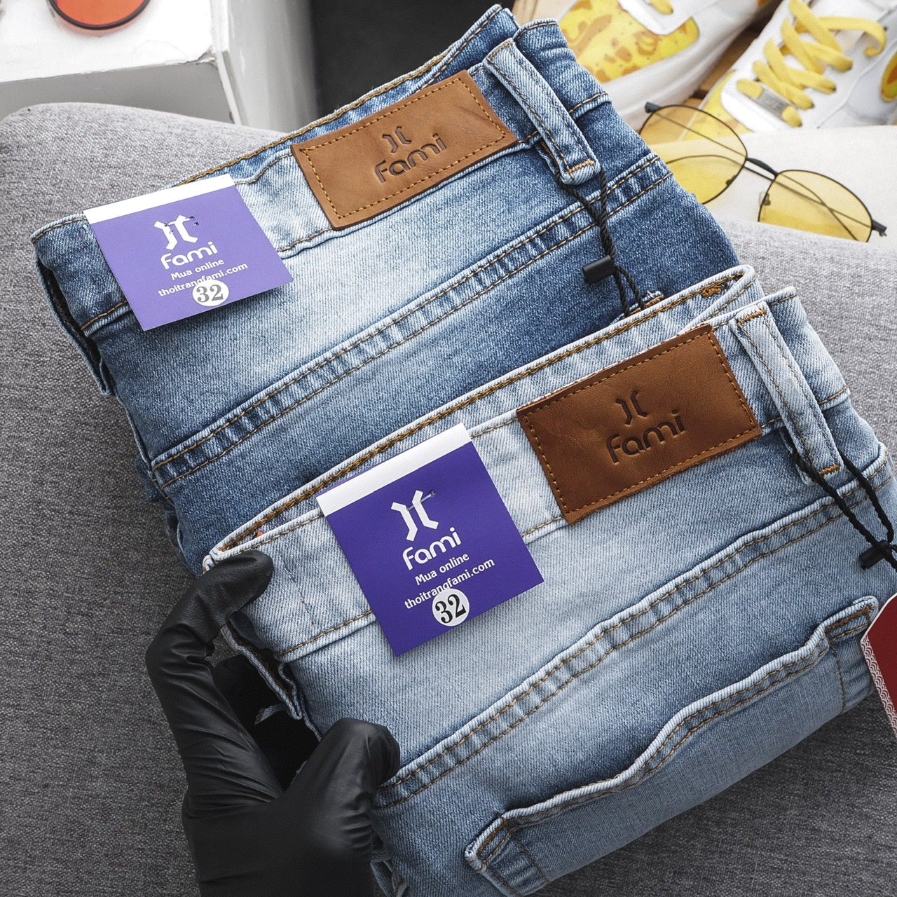 Quần jean Fami Wearlight slimfit, có bigsize