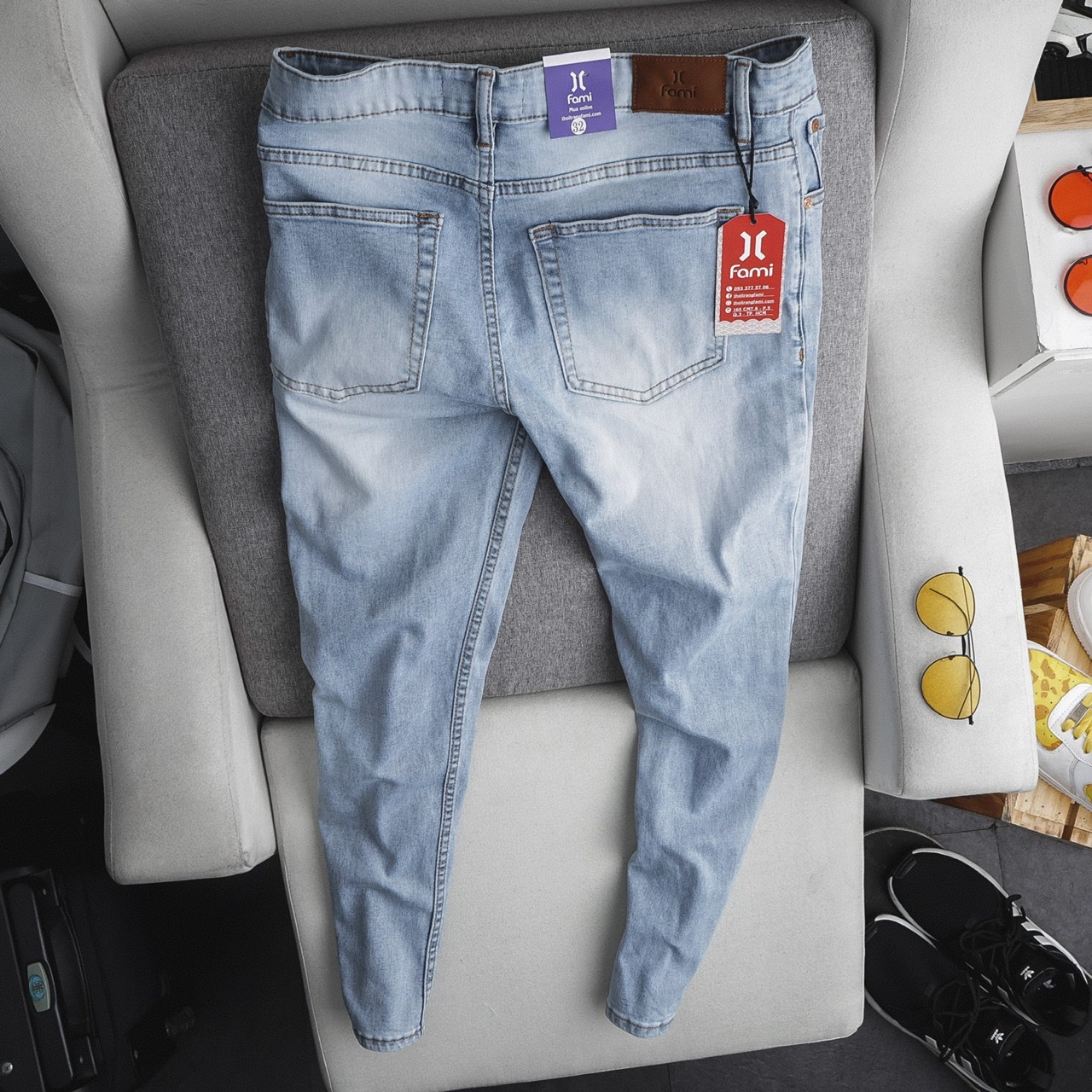 Quần jean Fami Wearlight slimfit, có bigsize