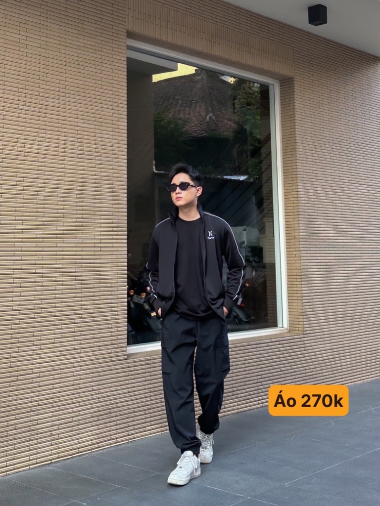 Áo khoác thun 1 lớp không nón, phối tay (có bigsize)