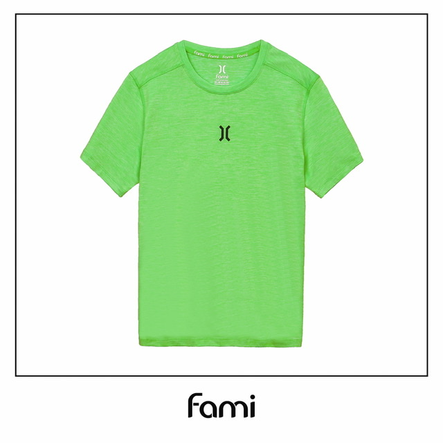 Áo thun thể thao Fami Linear Logo mẫu mới 2020, Màu hồng phấn có bigsize