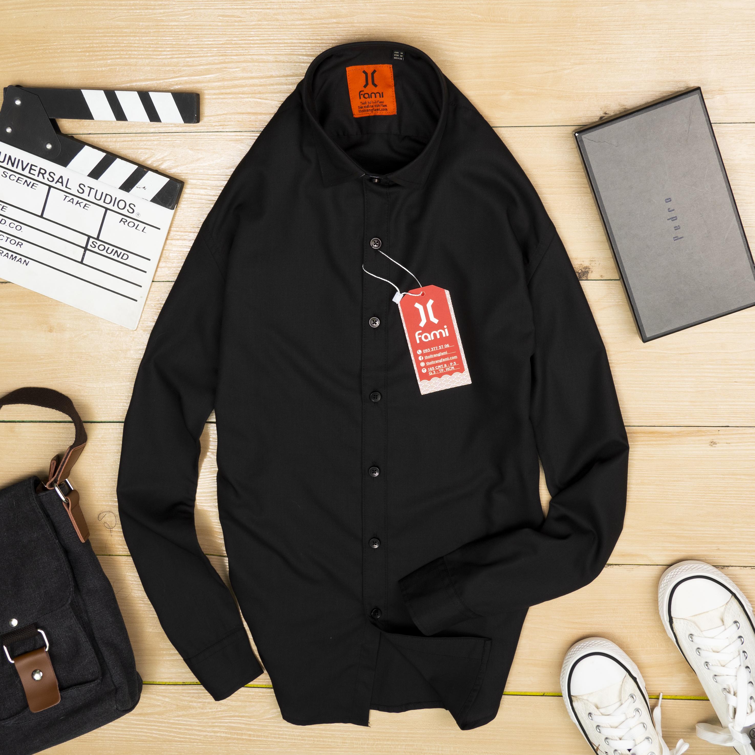 Áo sơmi dài tay Fami coton lụa cao cấp, có bigsize