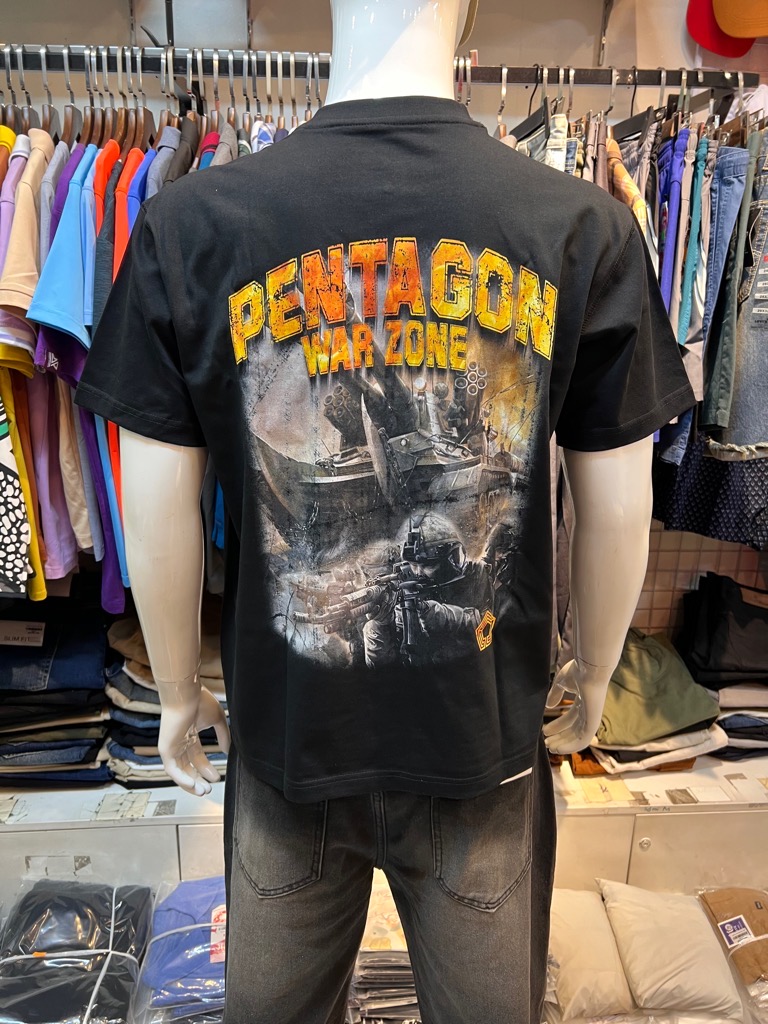 Áo thun cotonThời Trang CAROLLAx Pentagon in kỹ thuật số