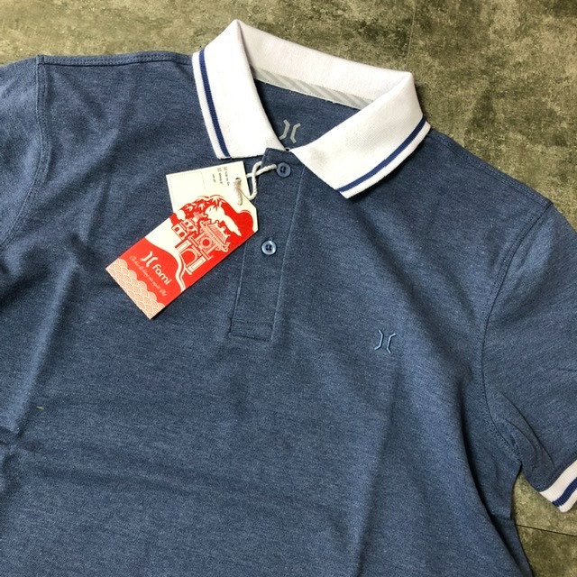 Áo polo coton kiểu phối cổ và tay, có bigsize