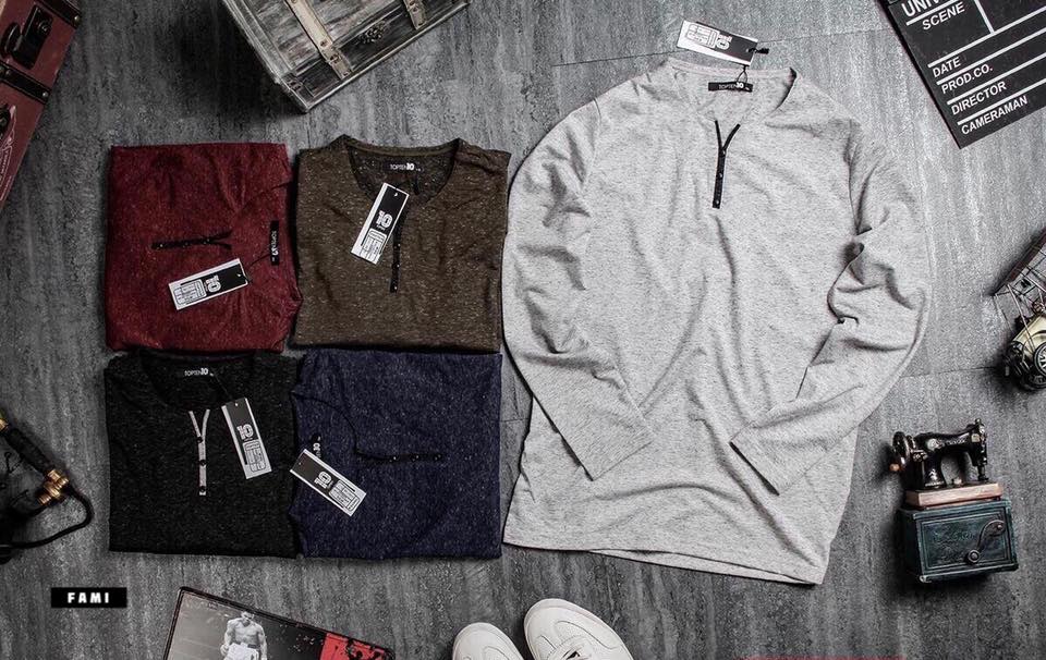 Áo Henley dài tay topten