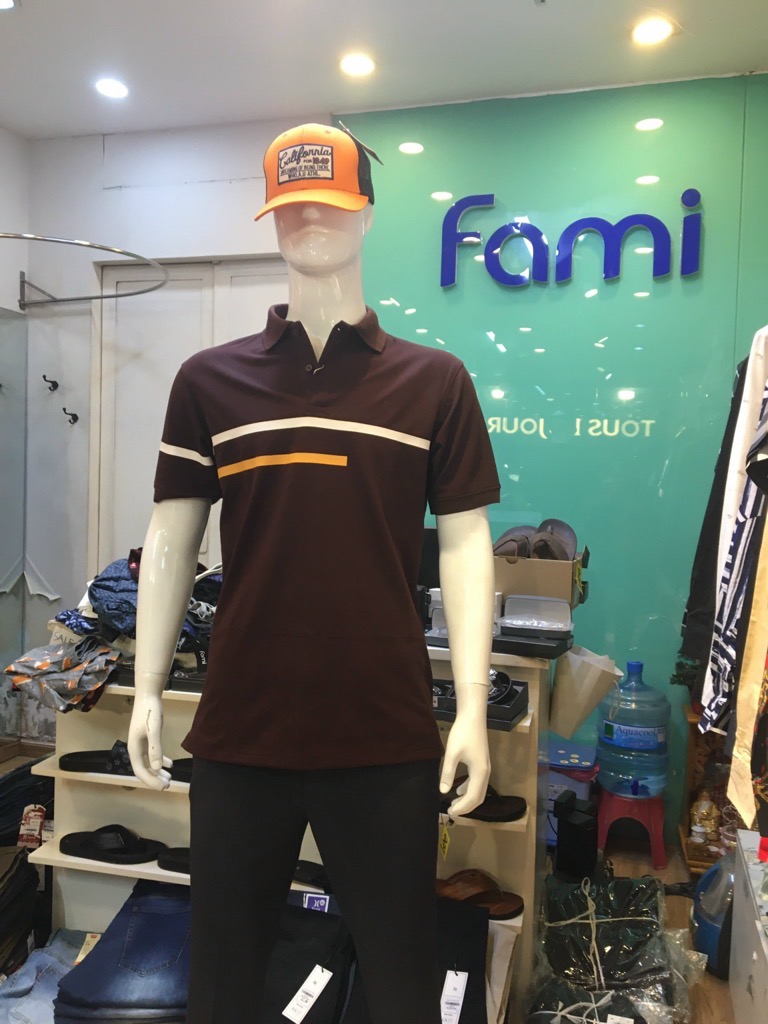 Áo polo Fami coton cá sấu in họa tiết mẫu 2003, có bigsize