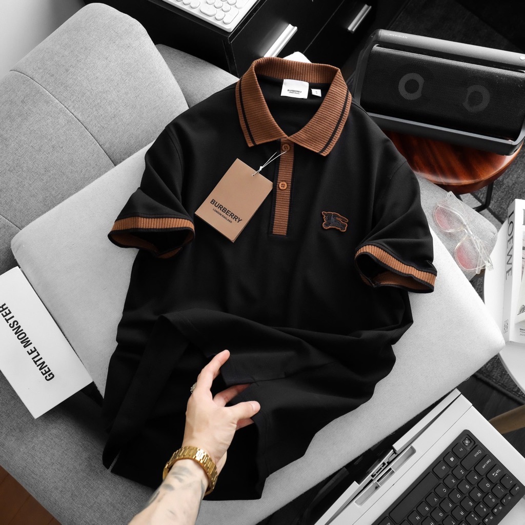 Áo polo Buberry đen mẫu mới Tết 2025