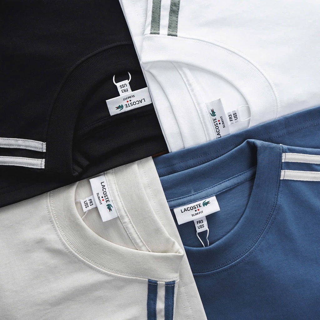 Áo thun coton lacoste mẫu mới 2025 màu trắng