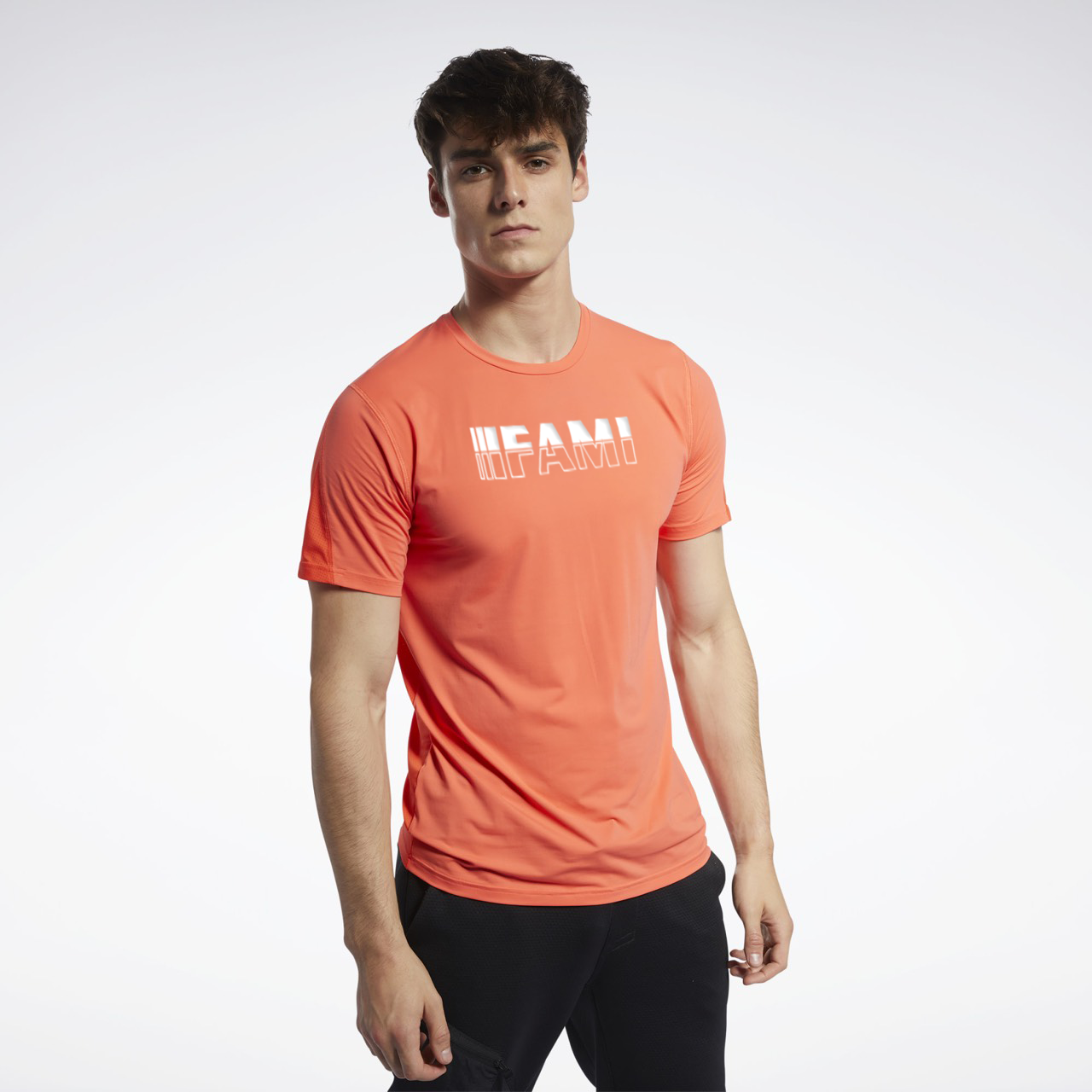 Áo thun thể thao Fami Linear Logo mẫu mới 2020, Màu hồng phấn có bigsize