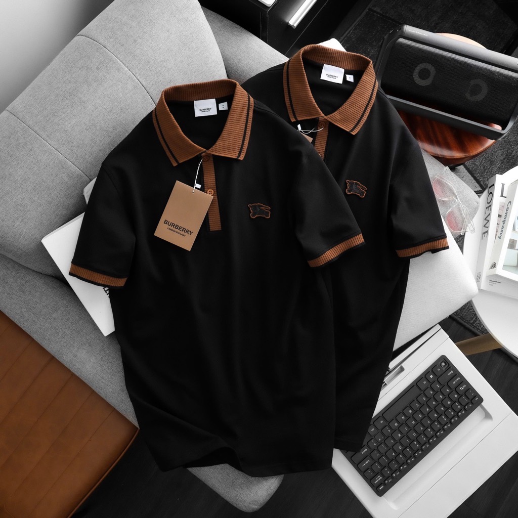 Áo polo Buberry đen mẫu mới Tết 2025