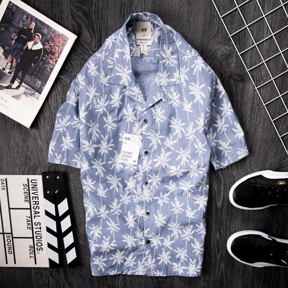 áo somi ngắn tay họa tiết