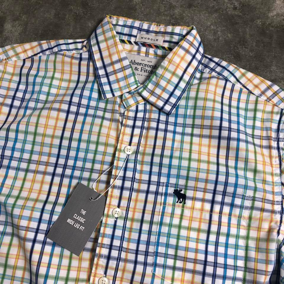 áo sơ mi sọc ngắn tay cotton