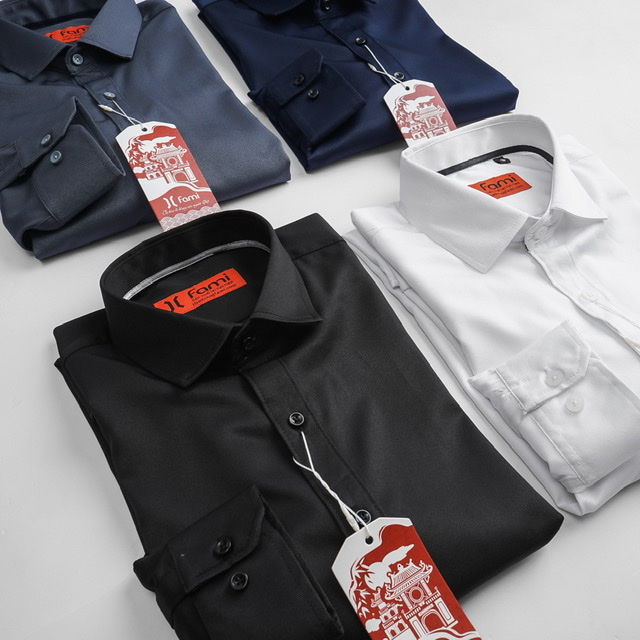 Sơ mi dài tay Nam gân chéo, có bigsize