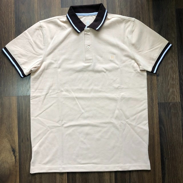 Áo polo coton kiểu phối cổ và tay, có bigsize