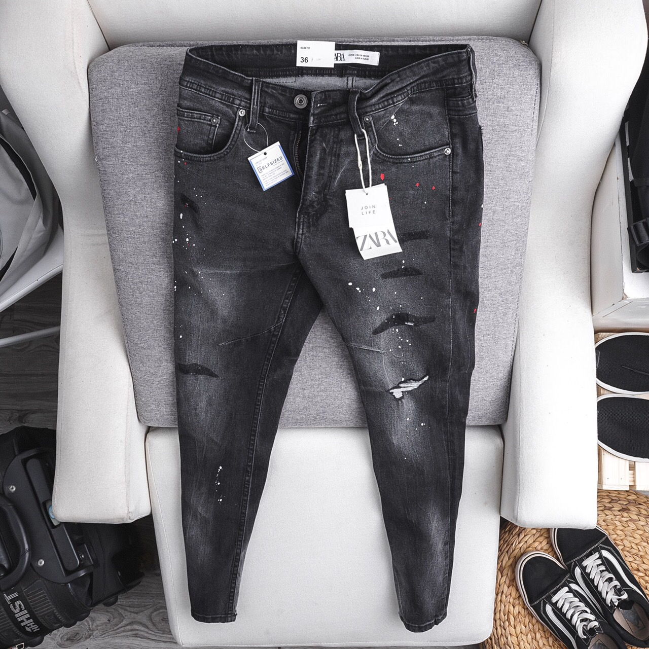 Quần jean Zara wash rách mẫu mới