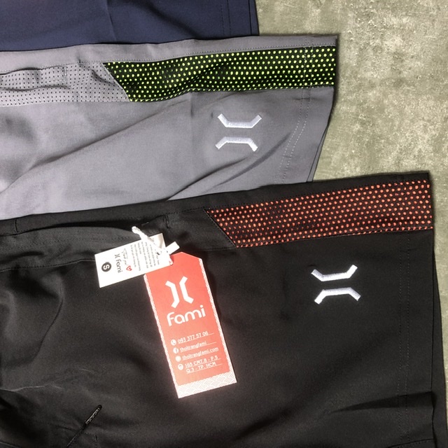 Quần thể thao vải dù phối màu lưới màu đen, có bigsize