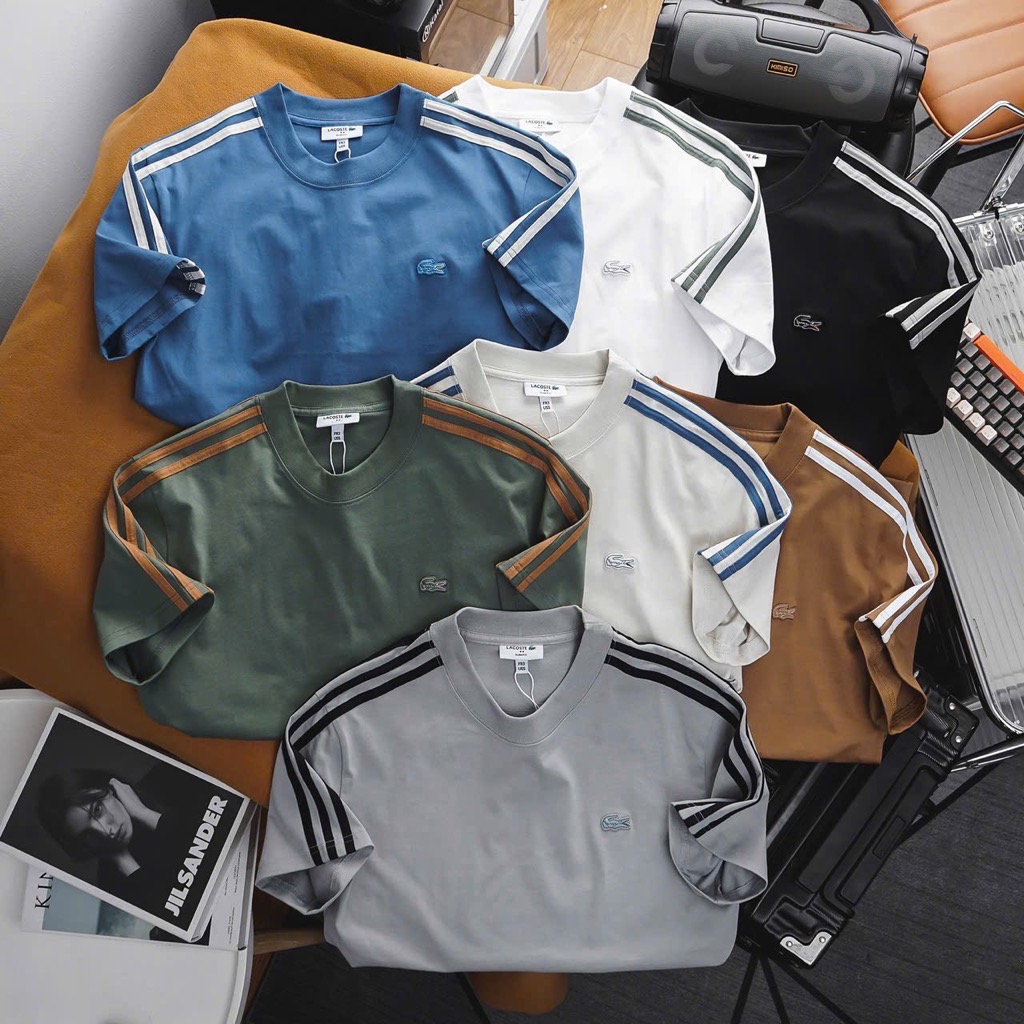 Áo thun coton lacoste mẫu mới 2025 màu trắng