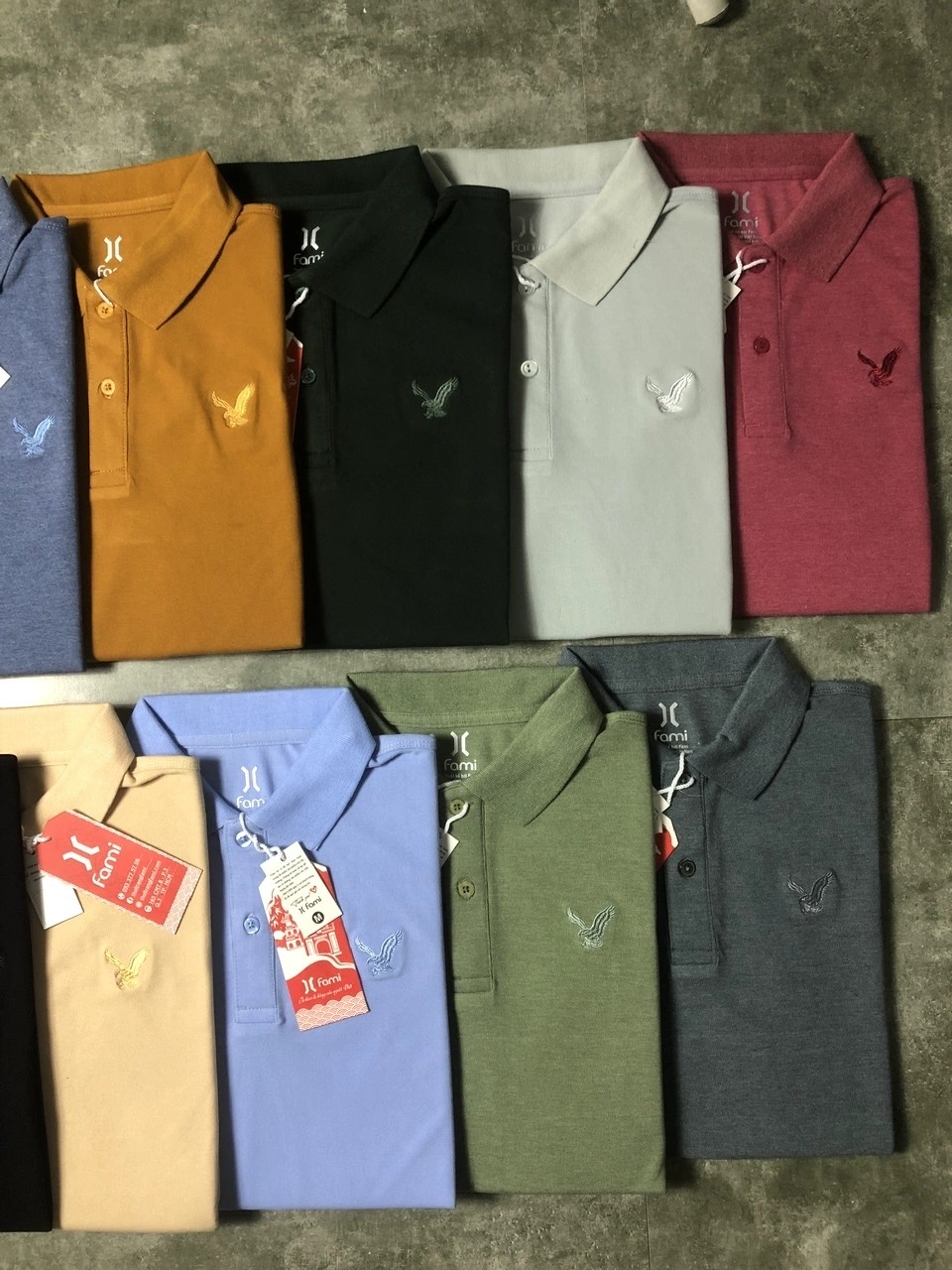 Áo polo Fami vải cá sấu dày dặn, có bigsize