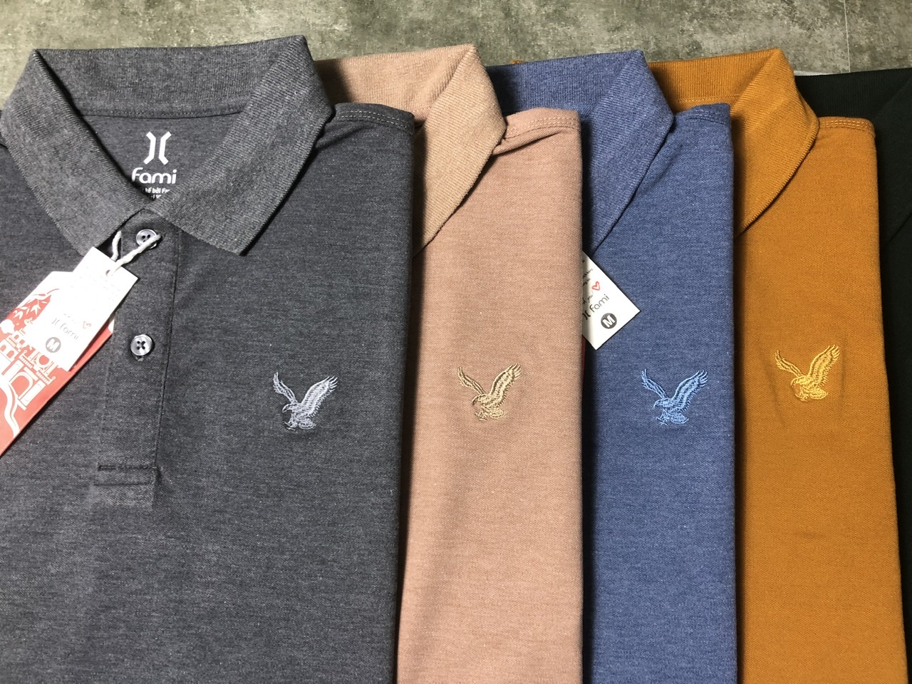 Áo polo Fami vải cá sấu dày dặn, có bigsize