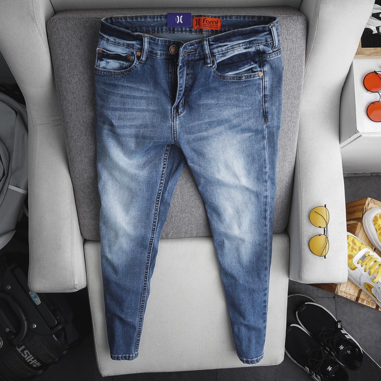 Quần jean Fami Wearlight slimfit, có bigsize