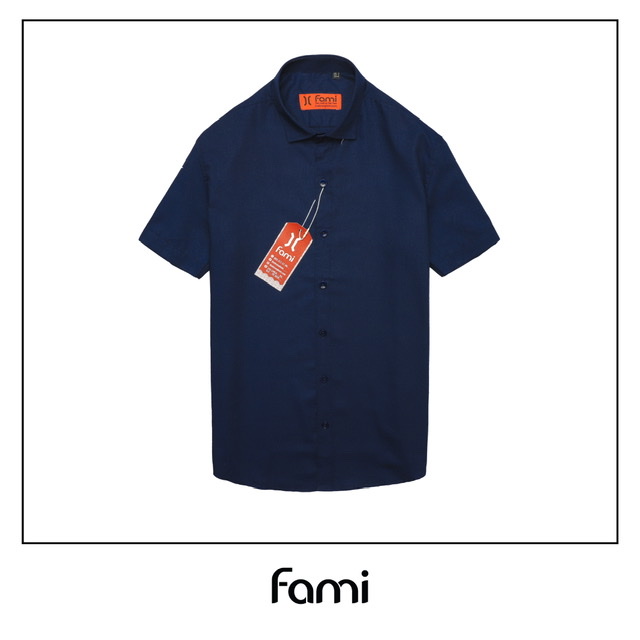 Sơmi ngắn tay họa tiết coton, có bigsize