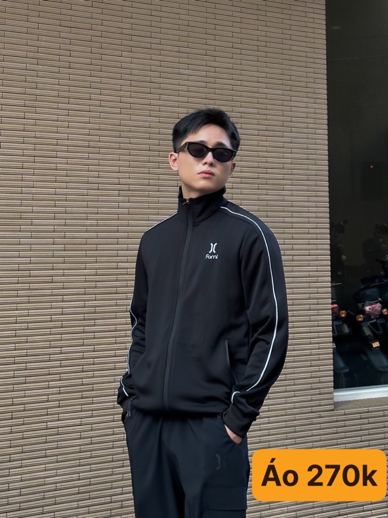 Áo khoác thun 1 lớp không nón, phối tay (có bigsize)