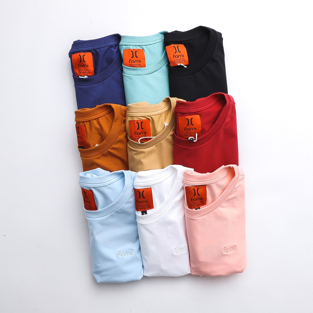 Áo thun trơn Fami màu đỏ, có bigsize