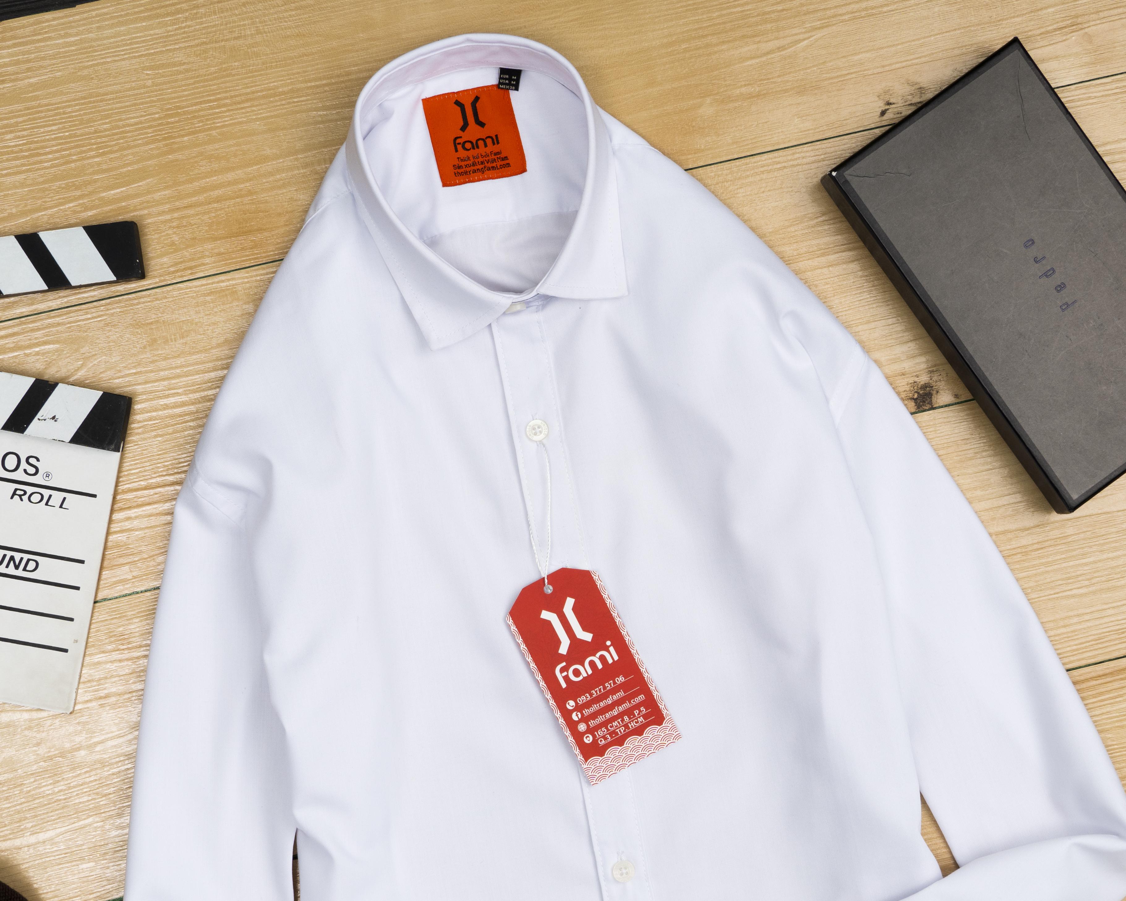 Áo sơmi dài tay Fami coton lụa cao cấp, có bigsize