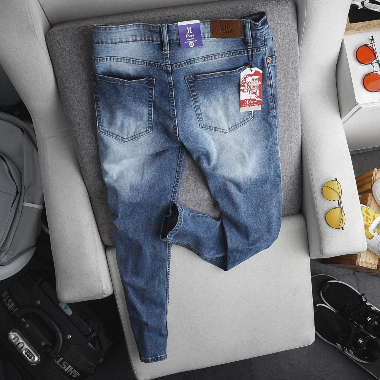 Quần jean Fami Wearlight slimfit, có bigsize