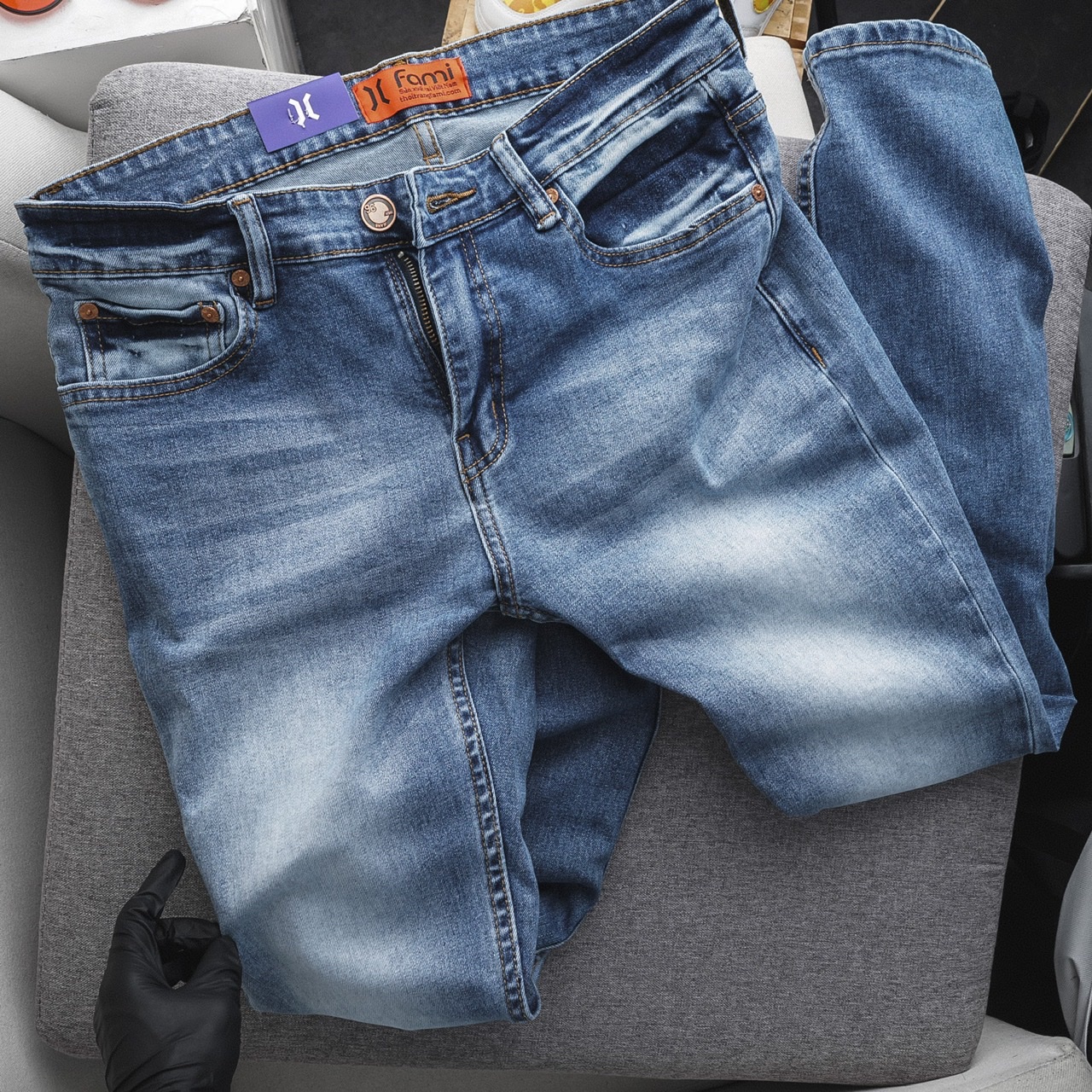 Quần jean Fami Wearlight slimfit, có bigsize