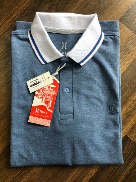 Áo polo coton kiểu phối cổ và tay, có bigsize