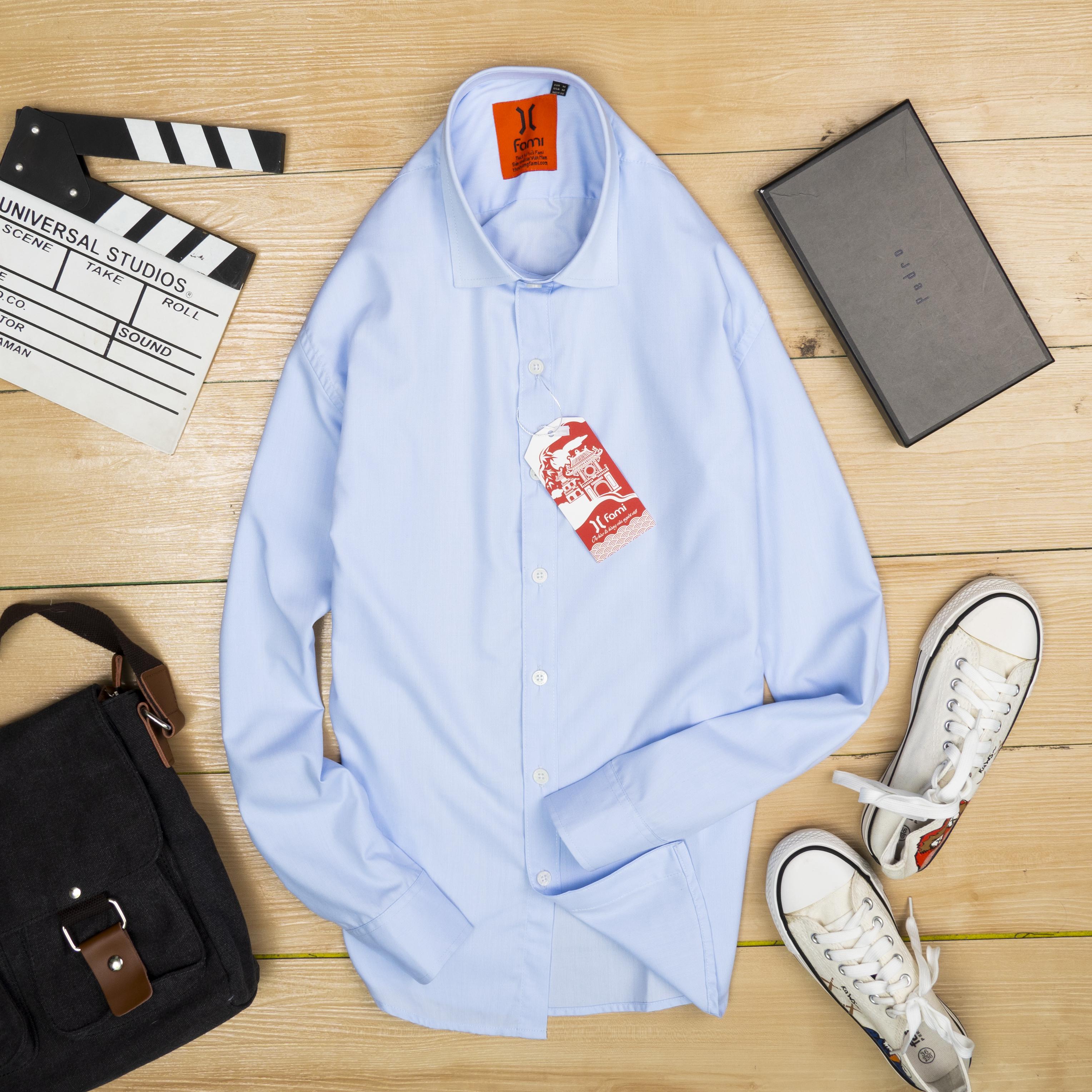 Áo sơmi dài tay Fami coton lụa cao cấp, có bigsize