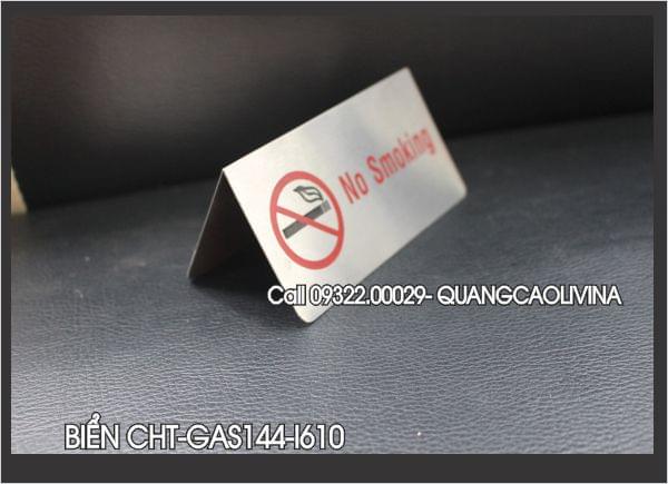 Biển no smoking inox, chữ A
