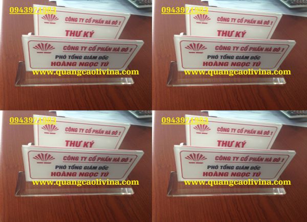 Thông tin biển chức danh mica -công ty Hà Đô