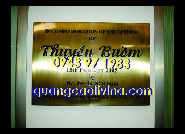 Biển công ty bằng đồng-Mẫu Công ty Cánh Buồm