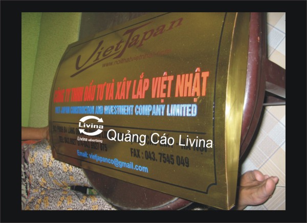Biển công ty bằng đồng mẫu Việt Nhật