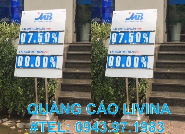 Biển Lãi Suất Ngân hàng MB-2 Cột