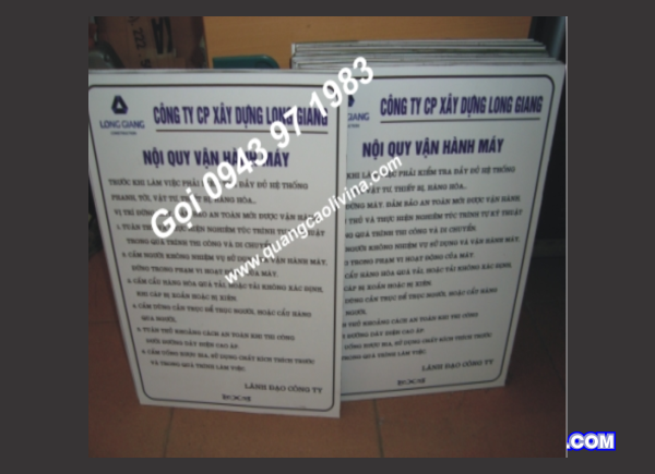 Biển Nội quy công ty xây dựng long giang