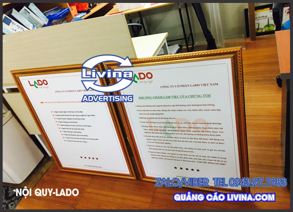 Biển nội quy mẫu Lado