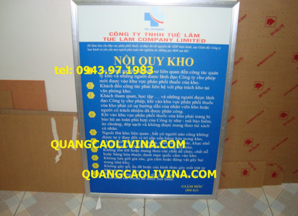 Biển Nội Quy Công ty Dược Tuệ Lâm