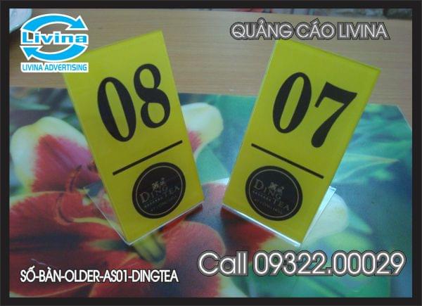 Biển Số bàn mica -BSB-AS01-DINGTEA